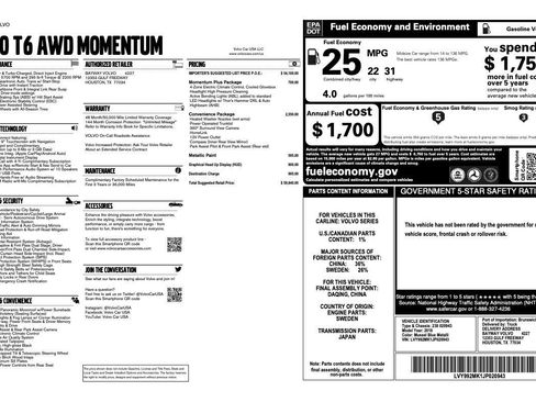 Used 2018 Volvo S90 T6 Momentum w/ Convenience Package image 2