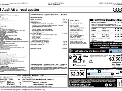 Used 2023 Audi A6 3.0T allroad Premium Plus w/ Executive Package image 2