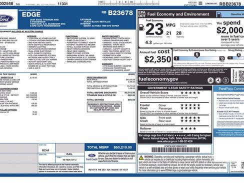 Used 2024 Ford Edge Titanium w/ Equipment Group 301A AWD/4WD image 2