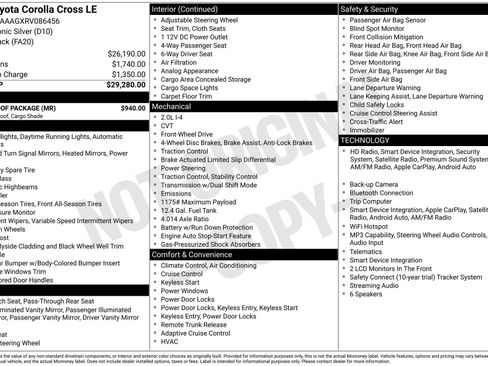 Used 2024 Toyota Corolla Cross LE w/ Moonroof Package FWD image 39