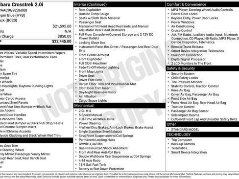 Used 2016 Subaru Crosstrek 2.0i image 6