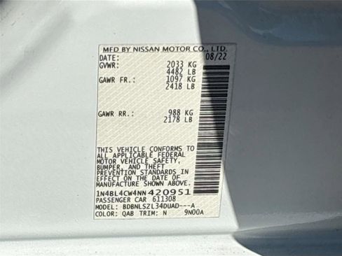 Used 2022 Nissan Altima 2.5 SR w/ Midnight Edition Package image 31