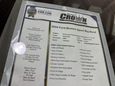 Used 2024 Ford Bronco Sport Big Bend w/ Convenience Package AWD/4WD image 40