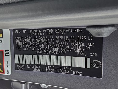 Certified 2022 Lexus ES 350 w/ Premium Package image 10