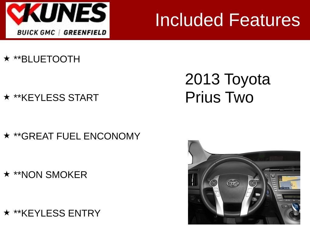 Used 2013 Toyota Prius Two FWD image 2