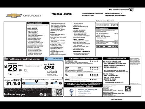 Used 2020 Chevrolet Trax LS w/ Tint and Cruise Package image 39