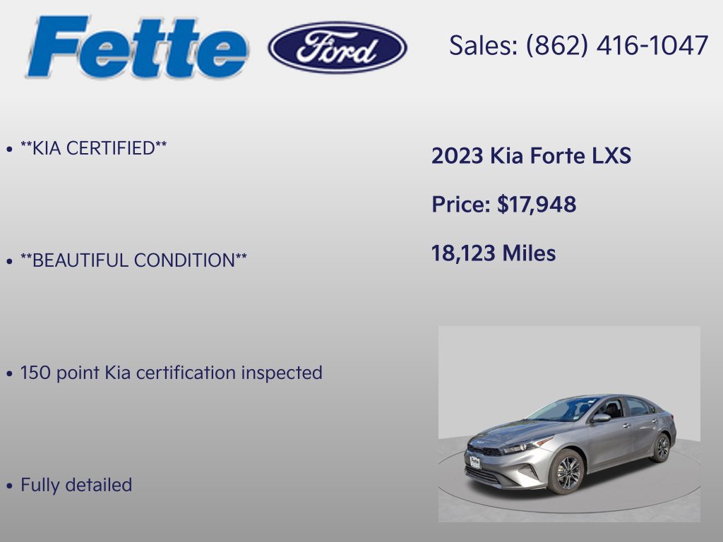 Certified 2023 Kia Forte LXS w/ LXS Technology Package FWD image 7