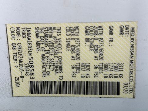 Used 2020 Nissan Titan Platinum Reserve w/ Protection Package 2 image 33