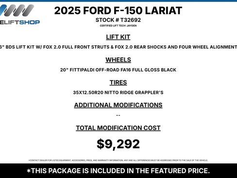 Used 2025 Ford F150 Lariat w/ Equipment Group 501A Mid AWD/4WD image 2