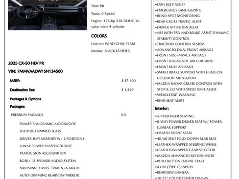Used 2025 MAZDA CX-50 AWD 2.5 Hybrid w/ Premium Pkg image 34