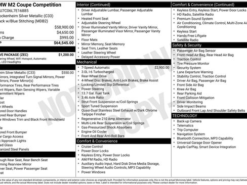 Used 2020 BMW M2 Competition w/ Executive Package image 3