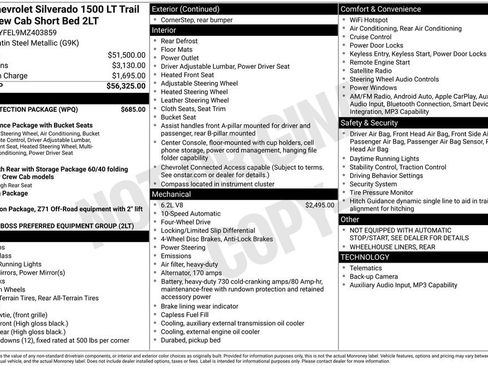 Used 2021 Chevrolet Silverado 1500 LT Trail Boss w/ Bed Protection Package AWD/4WD image 3