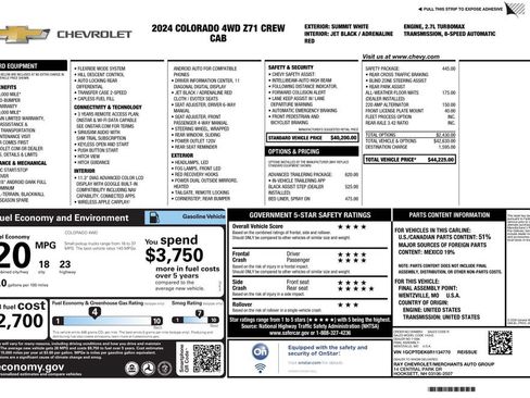 Used 2024 Chevrolet Colorado Z71 w/ Advanced Trailering Package AWD/4WD image 4