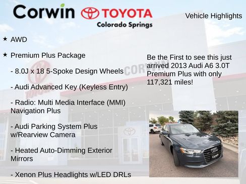 Used 2013 Audi A6 3.0T Premium Plus w/ Premium Plus Pkg AWD/4WD image 4