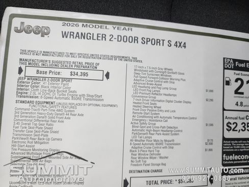 New 2026 Jeep Wrangler Sport S image 57