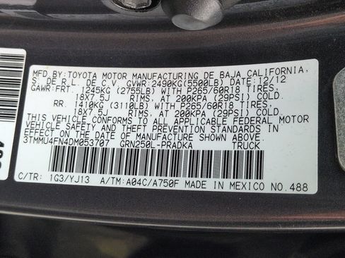 Used 2013 Toyota Tacoma 4x4 Double Cab w/ Limited Pkg image 29