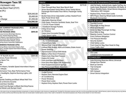 Used 2022 Volkswagen Taos SE w/ Panoramic Sunroof Package image 7