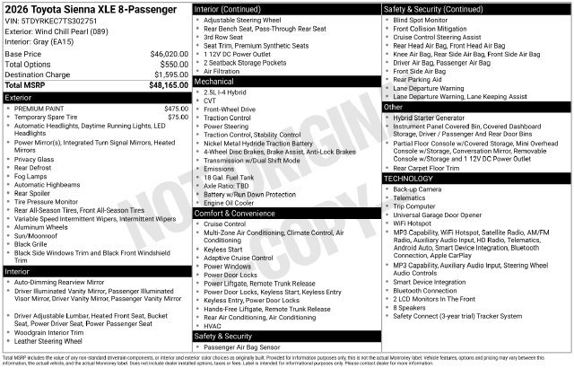 Used 2026 Toyota Sienna XLE FWD image 32