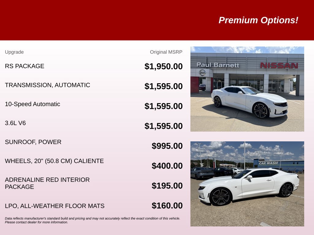 Used 2021 Chevrolet Camaro LT w/ RS Package RWD image 9
