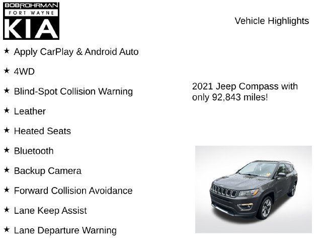 Used 2021 Jeep Compass Limited AWD/4WD image 7