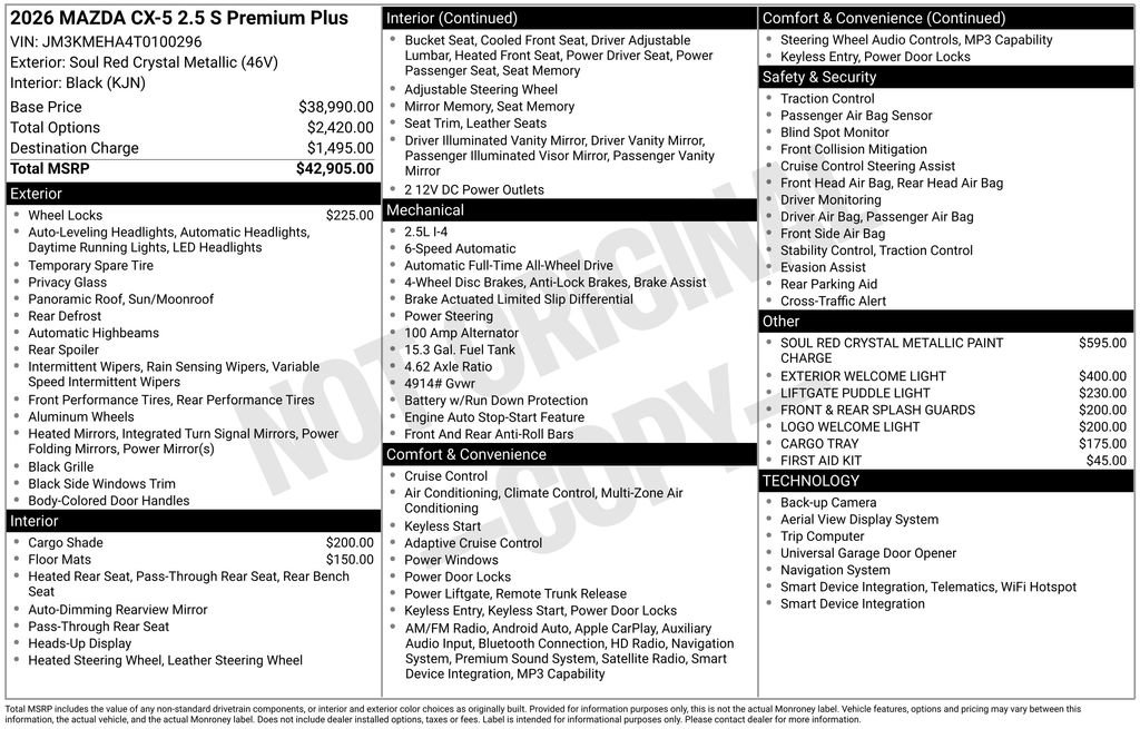 Certified 2026 MAZDA CX-5 2.5 S w/ Premium Plus Package AWD/4WD image 33