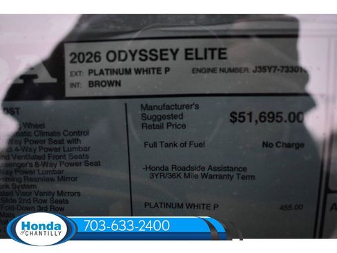 New 2026 Honda Odyssey Elite image 40
