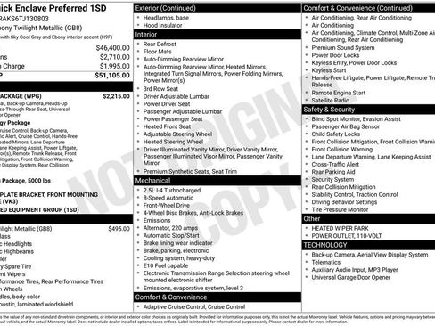 New 2026 Buick Enclave Preferred w/ Power Package FWD image 14