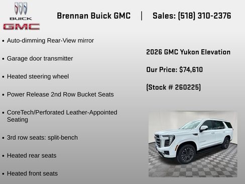 New 2026 GMC Yukon Elevation w/ LPO, Floor Liner Package AWD/4WD image 24