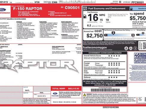 Used 2023 Ford F150 Raptor w/ Raptor Carbon Fiber Package AWD/4WD image 37
