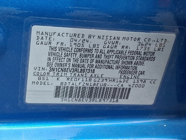 Used 2024 Nissan Versa SV FWD image 26