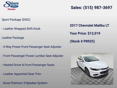 Used 2017 Chevrolet Malibu LT w/ Leather Package image 20