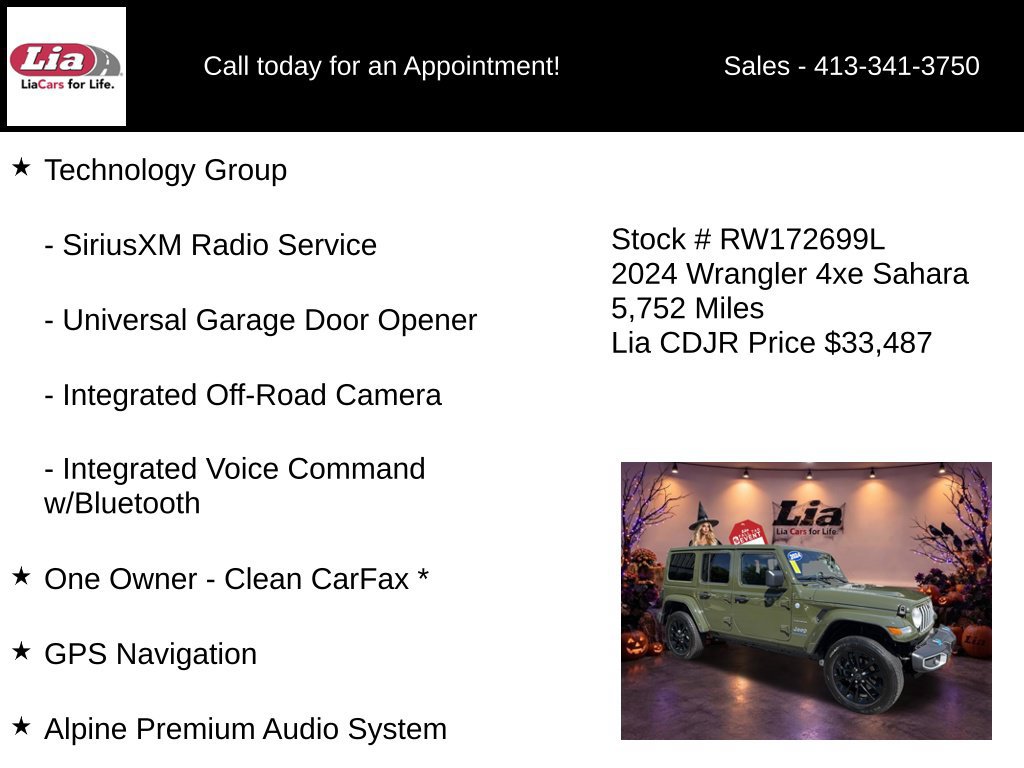 Certified 2024 Jeep Wrangler Unlimited Sahara w/ Technology Group AWD/4WD image 16