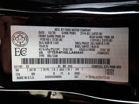 Used 2020 Ford Ranger Lariat w/ Equipment Group 501A Mid image 13