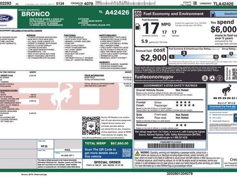 New 2026 Ford Bronco Outer Banks w/ Sasquatch Package AWD/4WD image 4