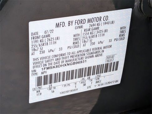 Used 2022 Ford Explorer XLT w/ Equipment Group 202A image 33