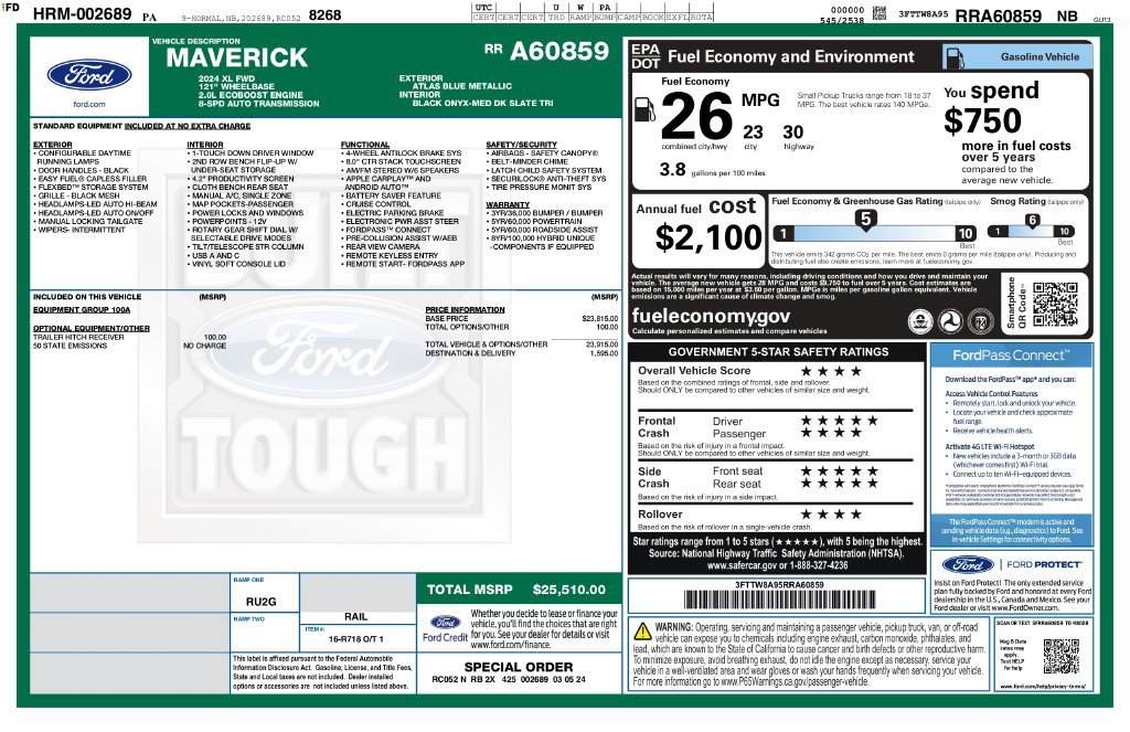 Used 2024 Ford Maverick XL FWD image 5