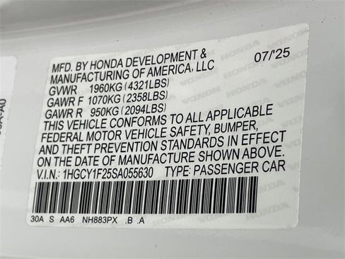 Certified 2025 Honda Accord LX image 28