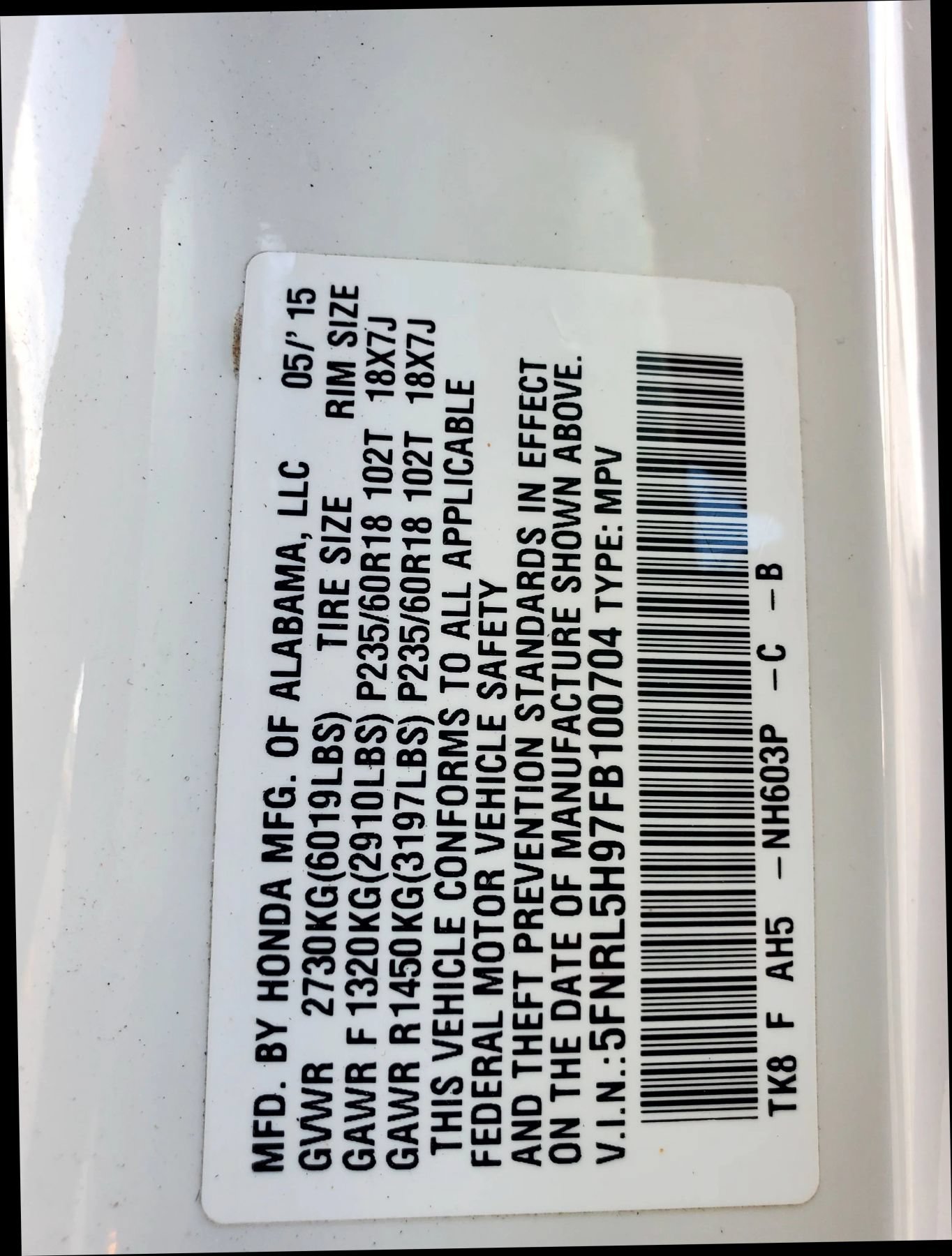 Used 2015 Honda Odyssey Touring Elite image 68