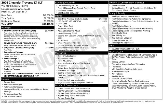 Used 2026 Chevrolet Traverse LT w/ Enhanced Driving Package FWD image 7