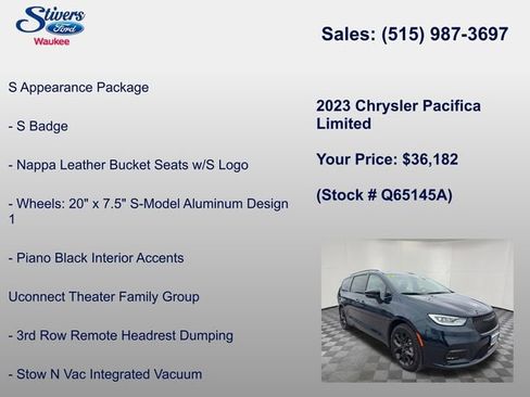 Used 2023 Chrysler Pacifica Limited w/ Uconnect Theater Family Group AWD/4WD image 16