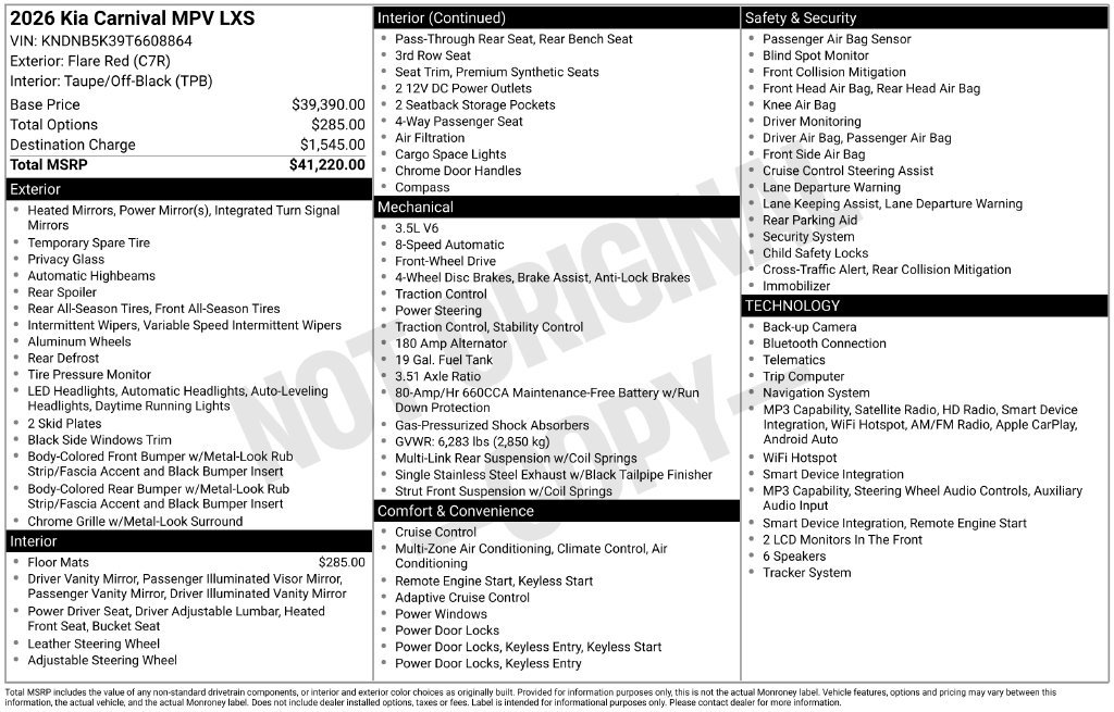 Used 2026 Kia Carnival FWD image 22