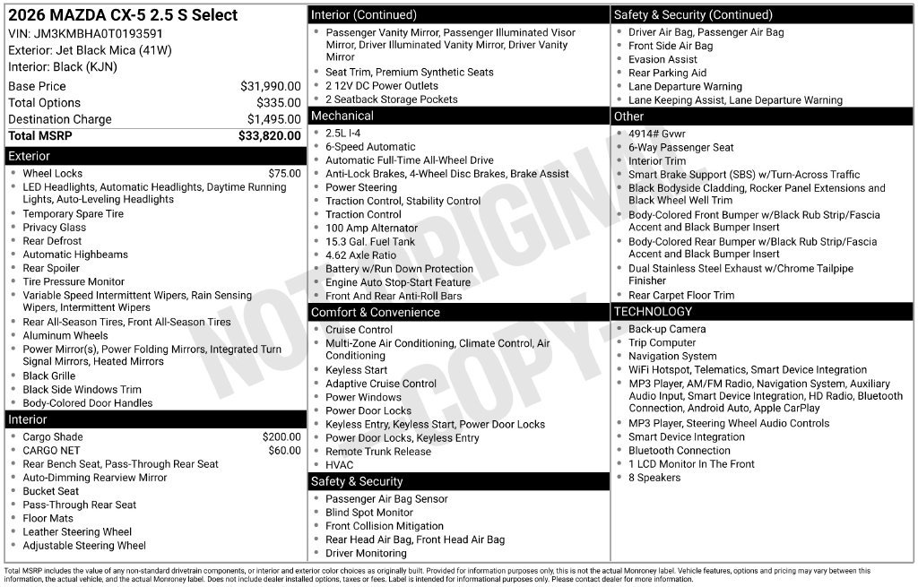 New 2026 MAZDA CX-5 Select AWD/4WD image 22