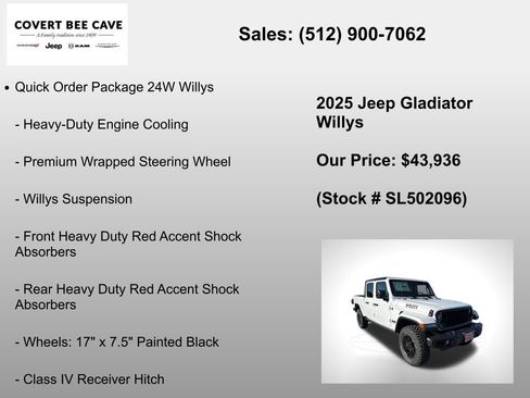 New 2025 Jeep Gladiator Willys image 24