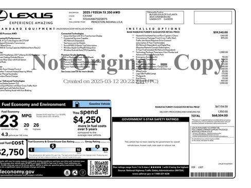 Used 2025 Lexus TX 350 AWD w/ Technology Package image 57
