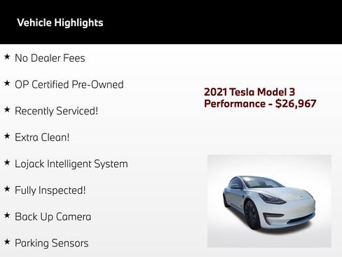 Used 2021 Tesla Model 3 Performance AWD/4WD image 3