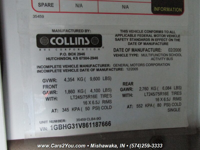 Used 2006 Chevrolet Express 3500 w/ School Bus Package RWD image 26