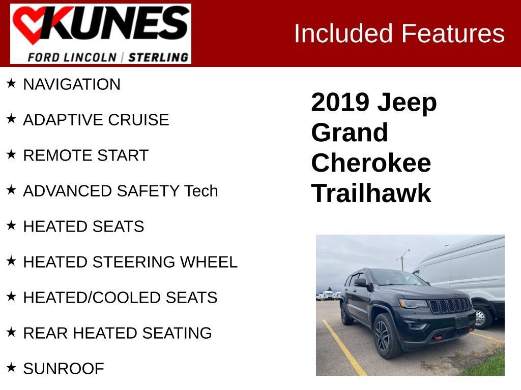 Used 2019 Jeep Grand Cherokee Trailhawk w/ Trailhawk Luxury Group AWD/4WD image 2