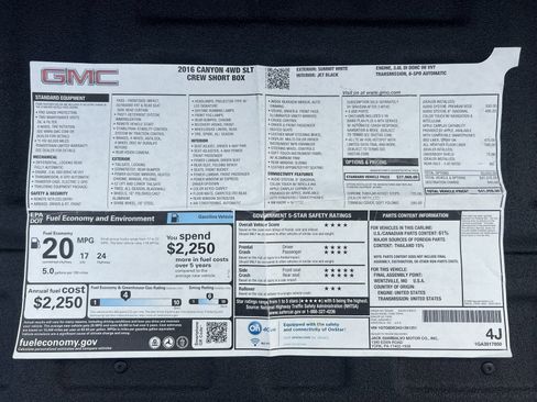 Used 2016 GMC Canyon SLT AWD/4WD image 89