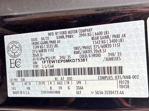 Used 2021 Ford F150 Lariat w/ Equipment Group 502A High image 29