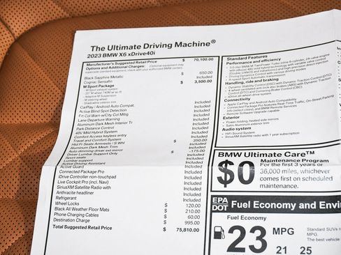 Used 2023 BMW X6 xDrive40i w/ M Sport Package image 68